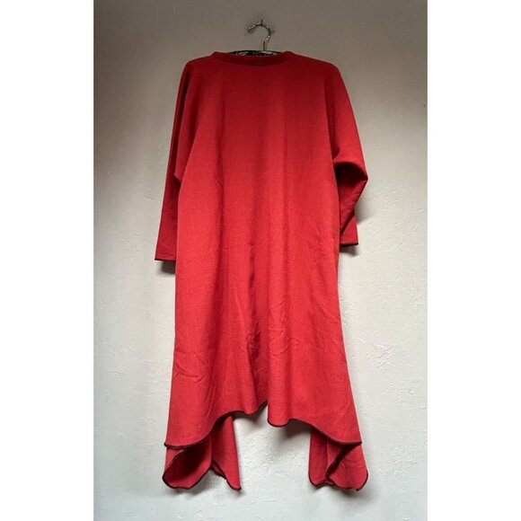Monika Astara Womens Handmade Art to Wear Tunic Red Asymmetric Hem Lagenlook - Picture 2 of 8